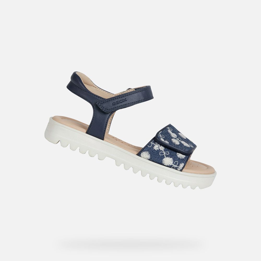 Geox Sandals Navy Coralie - Geox Girls Shoes - MZXYWV501